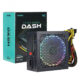 FONTE GAMER DASH 600W PRETO COM FAN LED RGB