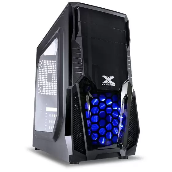 Gabinete Gamer VX Gaming Kepler Janela Lateral Acrilica Preto LED AZUL